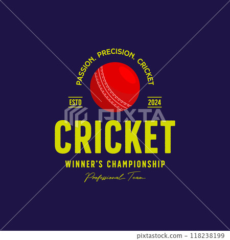minimalist cricket ball logo template. vintage vector element illustration of cricket icon logo for team and club minimalist cricket ball logo template. vintage vector element illustration of cricket icon logo for team and club 118238199