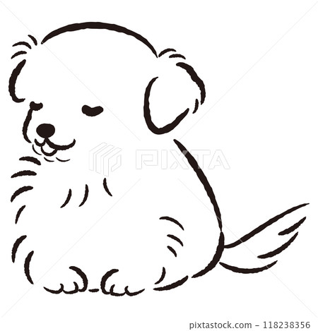 Hand drawn illustration of a dog bowing 118238356