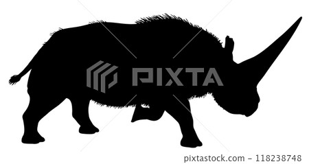 Detailed silhouette of Elasmotherium Detailed silhouette of Elasmotherium 118238748