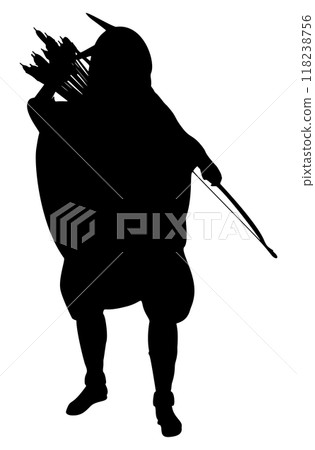 Female archer huntress silhouette 118238756