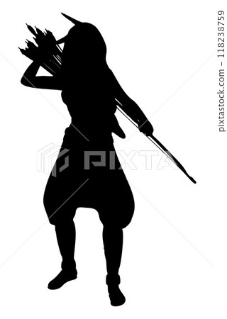 Female archer huntress silhouette 118238759