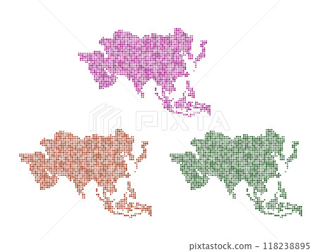 Round dot map of Asia_set 118238895