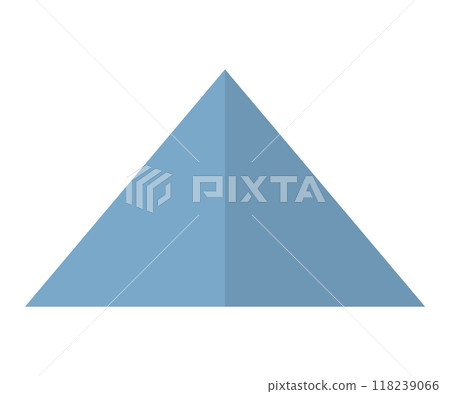 Blue triangle icon symbolizing simple geometry, design, or directional concepts for various uses. 118239066