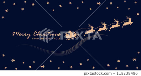 christmas banner santa claus in a sleigh with reindeer vector illustration EPS10 118239486
