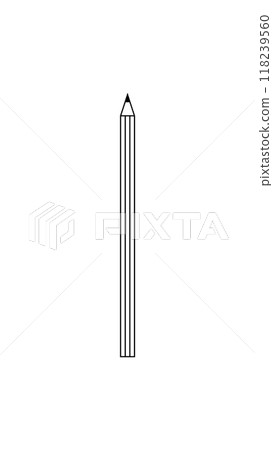 A minimalistic pencil drawing with clean lines and sharp edges. Represents art, sketching, creative design, illustration, educational tools, and simplicity in a modern vector style. 118239560
