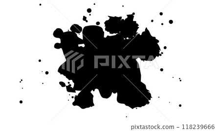 Big black ink stan with drops and smudge of paint. Vector black texture Big black ink stan with drops and smudge of paint. Vector black texture 118239666