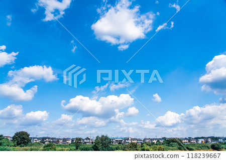 A residential area under a refreshing summer sky A residential area under a refreshing summer sky 118239667