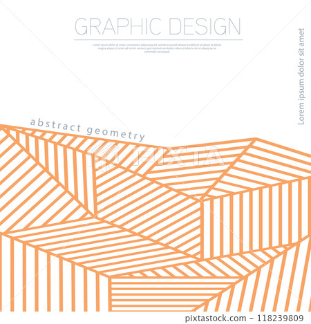 Creative idea of linear design of a cover, booklet or brochure. The template of the corporate layout of the corporate identity. An idea for an individual interior, decoration and creative design 118239809