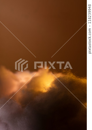 Fantasy cloud float in sky. Fake cloud many layers reflect colorful of red blue yellow like a dream 118239948