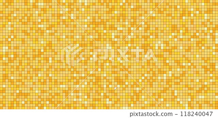 Disco gold tiles, shiny mosaic halftone sparkles. Vibrant paillette background. Sequin texture, Metallic yellow orange decoration, light effect. Disco gold tiles, shiny mosaic halftone sparkles. Vibrant paillette background. Sequin texture, Metallic yellow orange decoration, light effect. 118240047