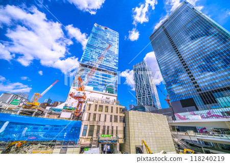 Japan's Tokyo cityscape Yamanote Line... Goodbye Shibuya Station West Exit... And the construction of a new facility above the West Exit of Shibuya Station has begun! ... = 11th 118240219