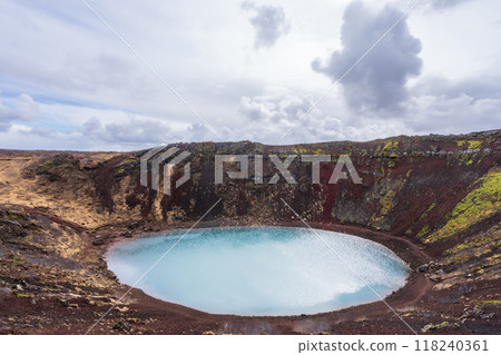 Serenity of Kerid Crater, Iceland. 118240361