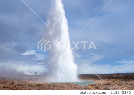 Geyser eruption: a wonder of nature. 118240370