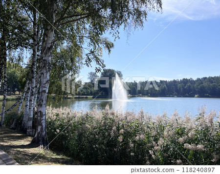 A beautiful shot of the Druskininkai Fountain in Lithuania A beautiful shot of the Druskininkai Fountain in Lithuania 118240897