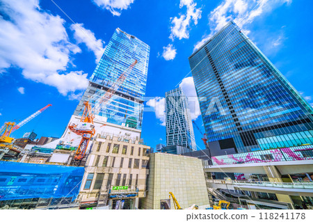 Japan's Tokyo cityscape Yamanote Line... Goodbye Shibuya Station West Exit... And the construction of a new facility above the West Exit of Shibuya Station has begun! ... = 11th Japan's Tokyo cityscape Yamanote Line... Goodbye Shibuya Station West Exit... And the construction of a new facility above the West Exit of Shibuya Station has begun! ... = 11th 118241178