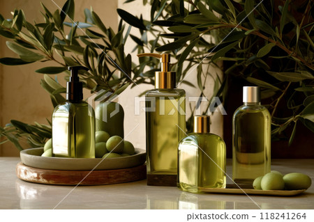 Explore an elegant collection of olive cosmetic bottles Explore an elegant collection of olive cosmetic bottles 118241264