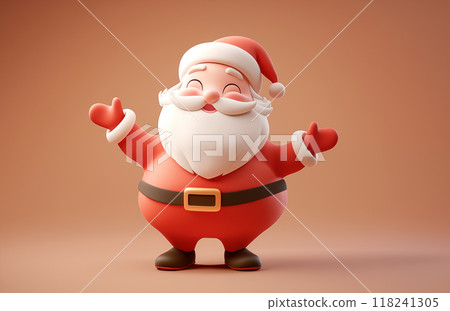 手绘卡通圣诞老人插画 118241305