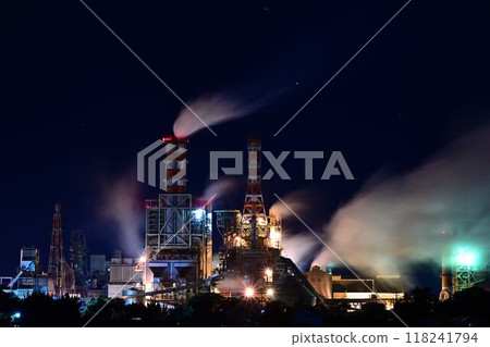 王子製紙米子工廠夜景 118241794