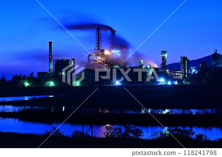 王子製紙米子工廠夜景 118241798