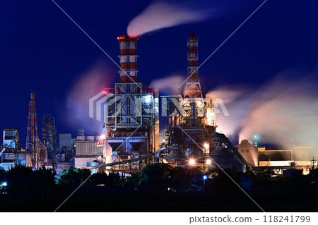 Night view of Oji Paper Yonago Factory 118241799