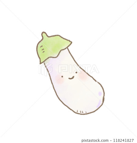 Simple white eggplant deformed illustration 118241827