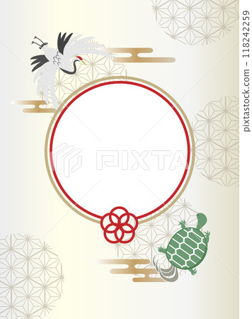 A Japanese-style design of cranes and turtles for New Year's A Japanese-style design of cranes and turtles for New Year's 118242259
