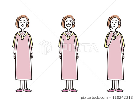 年輕女性的各種面部表情 118242318