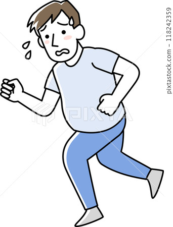 A man running painfully A man running painfully 118242359