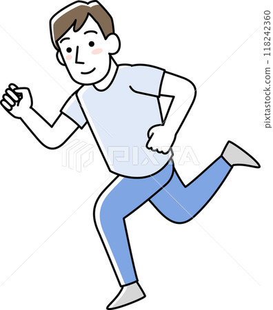 Smiling man running 118242360