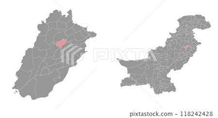 Chiniot district map, administrative division of Pakistan. Vector illustration. 118242428