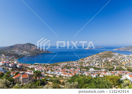 Aerial view of Kalkan, Turkey. Summer landscape photo Aerial view of Kalkan, Turkey. Summer landscape photo 118242914