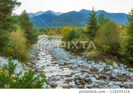 Bansko, Bulgaria autumn, river, Pirin mountains 118243228