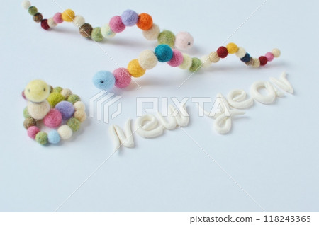 New Year's material: snake made from wool felt ball 118243365