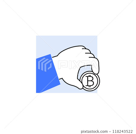 Hand holding a bitcoin, highlighting cryptocurrency, digital currency investment, and blockchain technology. Relevant for fintech, cryptocurrency, and blockchain applications. Hand holding a bitcoin, highlighting cryptocurrency, digital currency investment, and blockchain technology. Relevant for fintech, cryptocurrency, and blockchain applications. 118243522