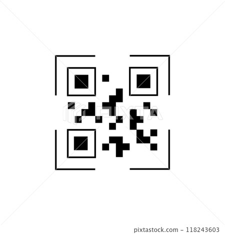 Minimalist black-and-white QR code on a white background, representing digital connectivity, quick access, and the integration of scanning technology in modern communication. Minimalist black-and-white QR code on a white background, representing digital connectivity, quick access, and the integration of scanning technology in modern communication. 118243603