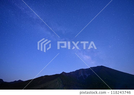 從御苑山磨台上看到的大山和銀河 從御苑山磨台上看到的大山和銀河 118243746