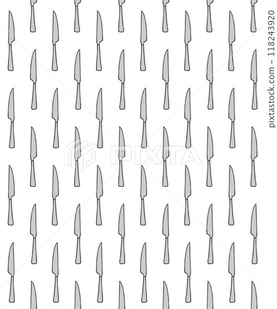 Vector seamless pattern of hand drawn knife 118243920
