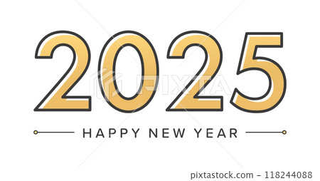 2025 和新年快樂人物 - 2025 年新年賀卡和海報的設計材料 118244088