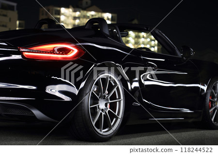 Shiny black convertible (multiple exposure) 118244522