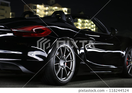 Shiny black convertible (multiple exposure) 118244524