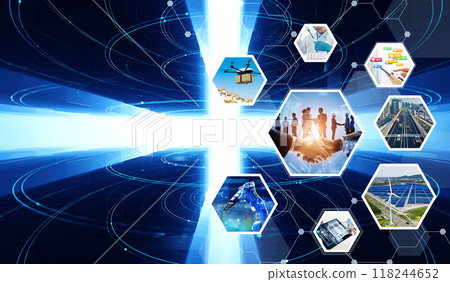 Various industry and technology images Horizontal visuals for banners and advertisements 118244652