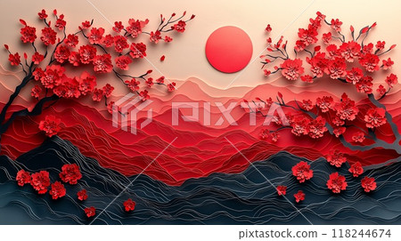 Paper illustration spring 118244674