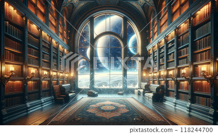 Step into a magical library with this stunning image featuring an endless book collection Step into a magical library with this stunning image featuring an endless book collection 118244700