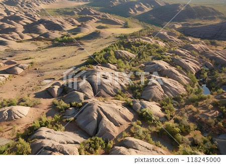 Unique view of dense mountain jungle.AI Generated 118245000