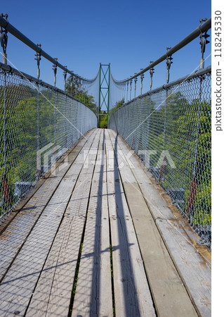 Suspension foot bridge at Blue Mountain Scenic Caves. 118245330