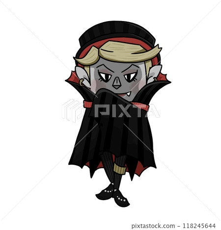 萬聖節人物簡單插畫_吸血鬼_吸血鬼【全身】 118245644