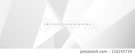White and grey 3d modern abstract background with polygonal texture. Soft gray wide abstract banner. 118245739