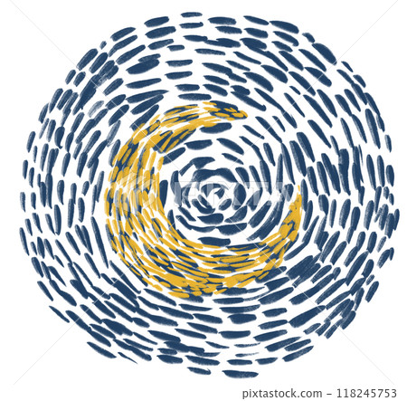 Starry night moon illustration hand painting modern style vincent van gogh inspire stars and crescent moon Starry night moon illustration hand painting modern style vincent van gogh inspire stars and crescent moon 118245753