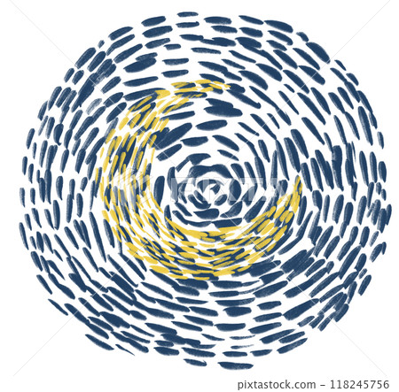 Starry night moon illustration hand painting modern style vincent van gogh inspire stars and crescent moon 118245756