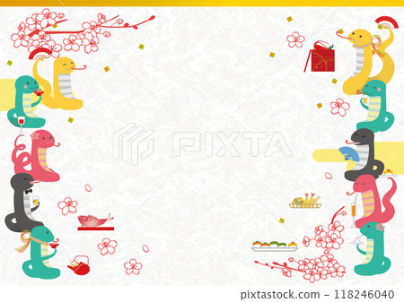 New Year 2025 Snake Banquet Illustration Frame with Space 118246040